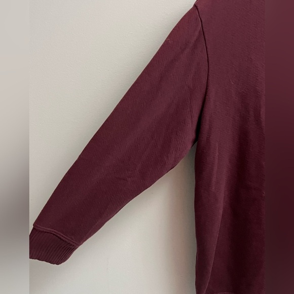 WILT Women’s Burgandy Crewneck Three Quarter Sleeve Sweatshirt - Size Medium - Picture 2 of 8